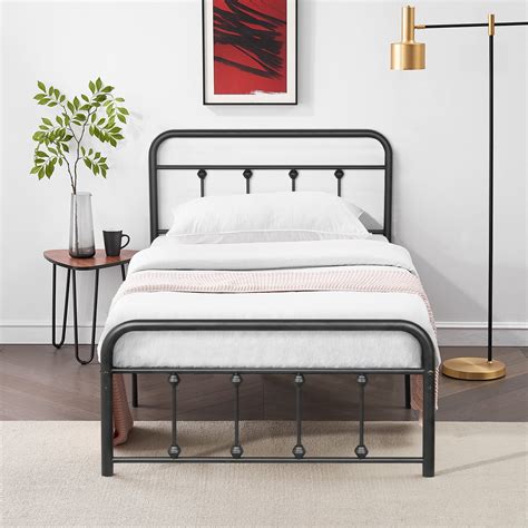 metal twin bed frame no box spring|extra high twin bed frame.